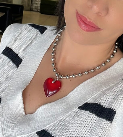 COLLAR ANCLA ROJA