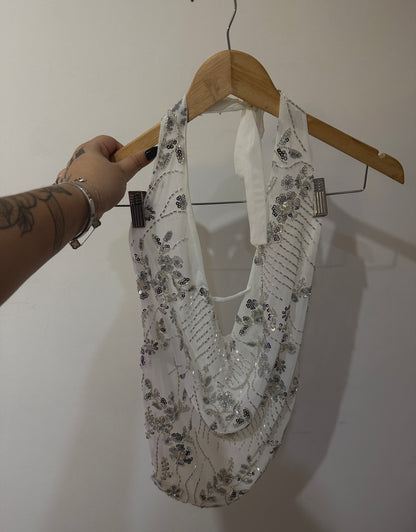 TOP IBIZA MESH SILVER