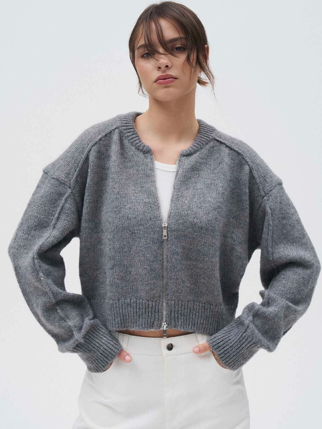 CARDIGAN RAIN GRIS
